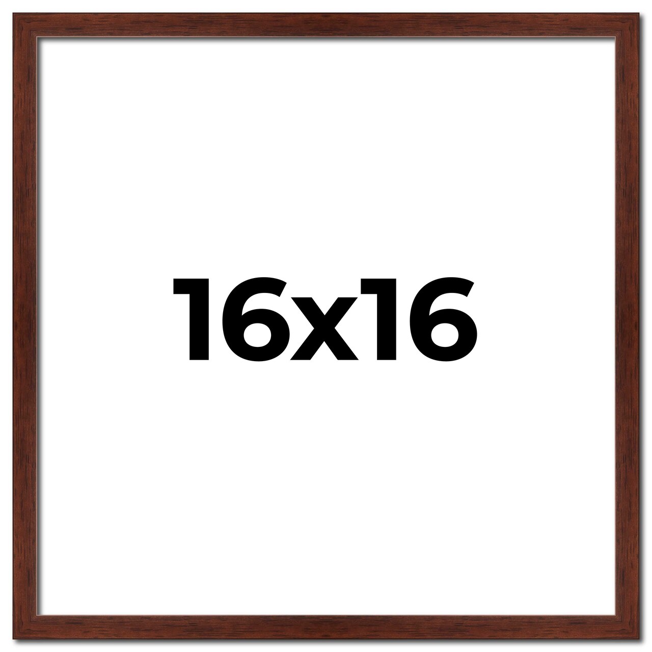 Square Classic Modern Brown Picture Frame - UV Acrylic, Foam Board Backing, Hanging Hardware